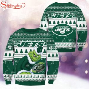 NFL New York Jets Football Grinch Christmas Ugly Sweater