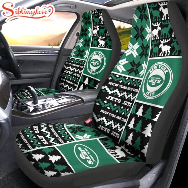 NFL New York Jets Ugly Christmas Car Seat Covers