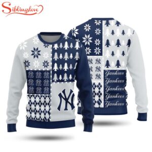 NFL New York Yankees Christmas Pine Trees Pattern 3D Sweater For Fans