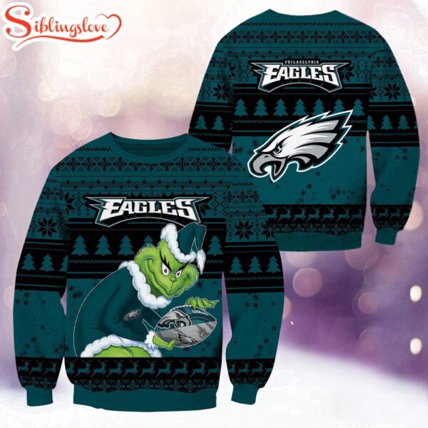 NFL Philadelphia Eagles Football Grinch Christmas Ugly Sweater