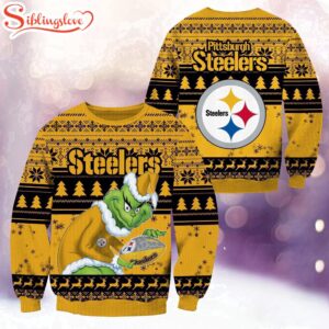 NFL Pittsburgh Steelers Football Grinch Christmas Ugly Sweater