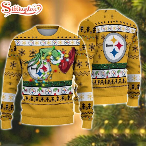 NFL Pittsburgh Steelers Special Grinch’s Hand Football Christmas Ugly Sweater