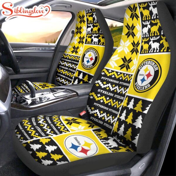 NFL Pittsburgh Steelers Ugly Christmas Car Seat Covers