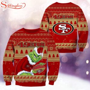 NFL San Francisco 49ers Football Grinch Christmas Ugly Sweater