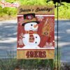 NFL San Francisco 49ers Snowman Merry Christmas Flag Decor