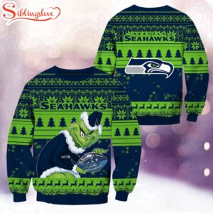 NFL Seattle Seahawks Football Grinch Christmas Ugly Sweater