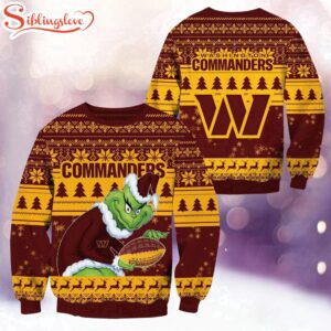 NFL Washington Commanders Football Grinch Christmas Ugly Sweater