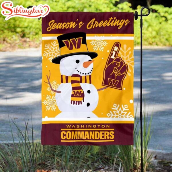 NFL Washington Commanders Snowman Merry Christmas Flag Decor