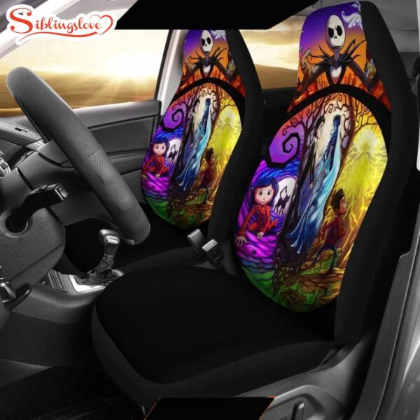 Nightmare Before Christmas Halloween  Cartoon Seat Cover Car Decor  For Fans