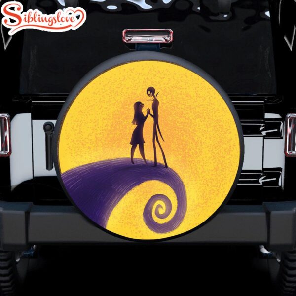 Nightmare Before Christmas Moon Jack And Sally Cartoon Spare Car Tire Cover Decor