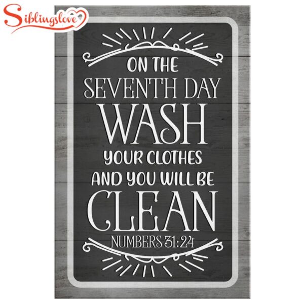 Numbers 3124 On The Seventh Day Wash Your Clothes Canvas Wall Art Prints