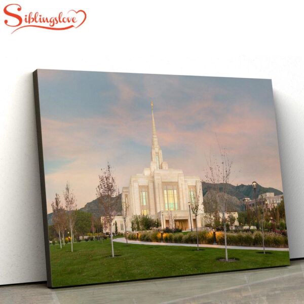 Ogden Temple Evening Path Canvas Wall Art Jesus Christ Picture Canvas Christian Wall Art