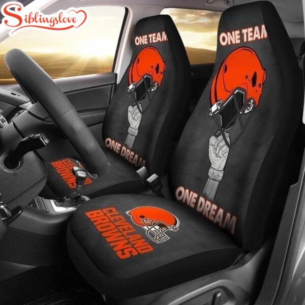 One Team One Dream Cleveland Browns Football Team Car Seat Covers