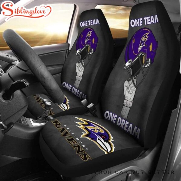 One Team One Dream Ravens Football Team Car Seat Covers