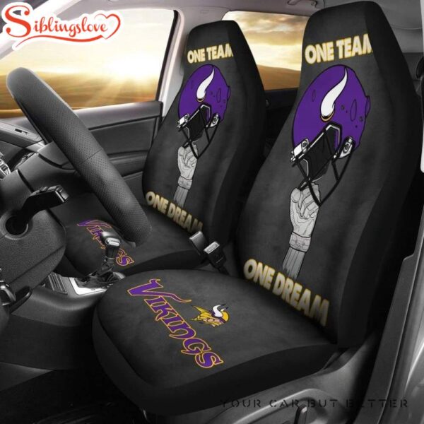 One Team One Dream Vikings Football Team Car Seat Covers