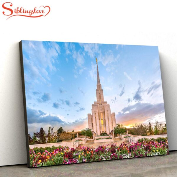 Oquirrh Mountain Temple Beauty Of Creation Canvas Wall Art Jesus Christ Picture Canvas