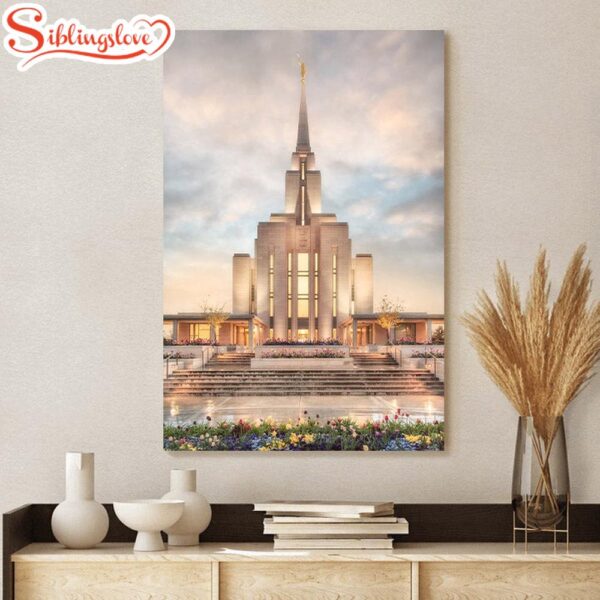 Oquirrh Mountain Temple Chrome Series Canvas Pictures Jesus Canvas Art