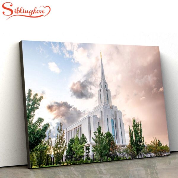 Oquirrh Mountain Temple Light Prevails Canvas Wall Art Jesus Christ Picture Canvas