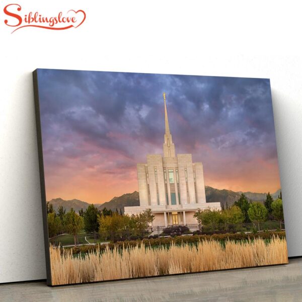 Oquirrh Mountain Temple Refuge From The Storm Canvas Wall Art Jesus Christ Picture Canvas