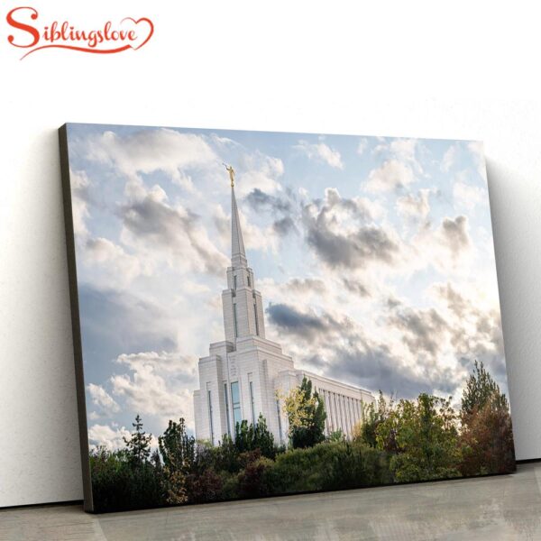 Oquirrh Mountain Temple Upon A Hill Canvas Wall Art Jesus Christ Picture Canvas