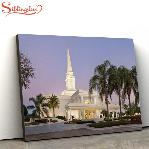 Orlando Temple Evening Side View Canvas Wall Art Jesus Christ Picture Canvas Christian Wall Art