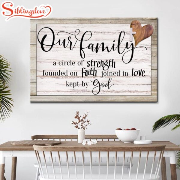 Our Family A Circle Of Strength Christian Family Wall Art Canvas Religious Wall Decor