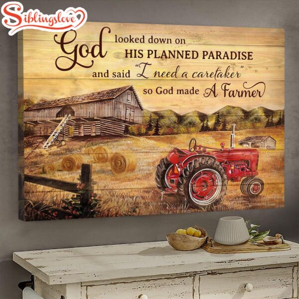 Paddy Field Old Barn Painting So God Made A Farmer Canvas Wall Art