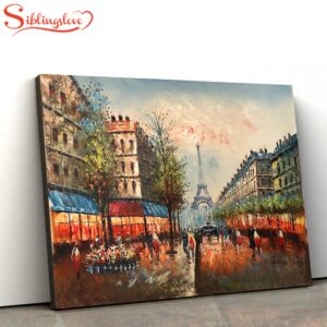 Paris Cityscape Painting Canvas Wall…