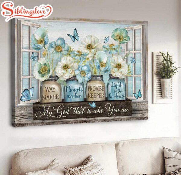 Pastel Jasmine Butterfly Way Maker Miracle Worker Canvas Wall Art