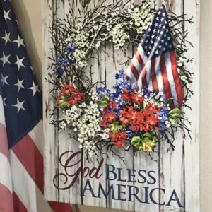 Patriotic Wreath Canvas Wall Art