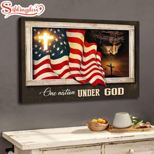 Patriotism Christian, One Nation Under God Wall Art Canvas Religious Wall Decor