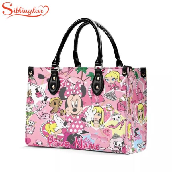 Personalized Name Disney Cute Minnie Mouse Leather Handbag