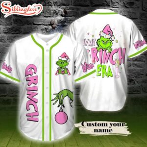 Personalized Name Grin Christmas Baseball Jersey Shirt