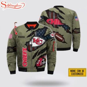 Personalized Name Kansas City Chiefs Veteran NFL Bomber Jacket