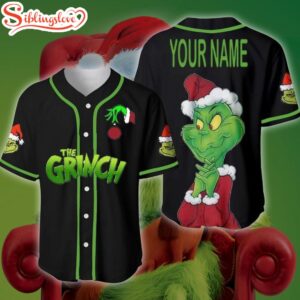 Personalized Name The Grinch Merry Christmas Baseball Jersey Shirt