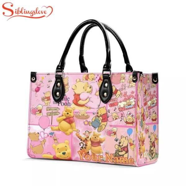 Personalized Name Winnie The Pooh Leather Handbag