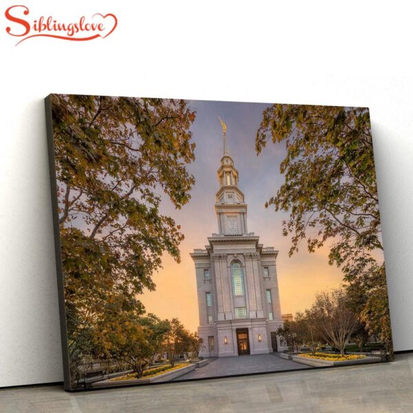 Philadephia Temple Through The Trees Canvas Wall Art Jesus Christ Picture Canvas