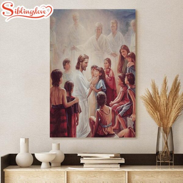 Pictures Of Jesus With Children Behold Your Little Ones Portrait Canvas Wall Art