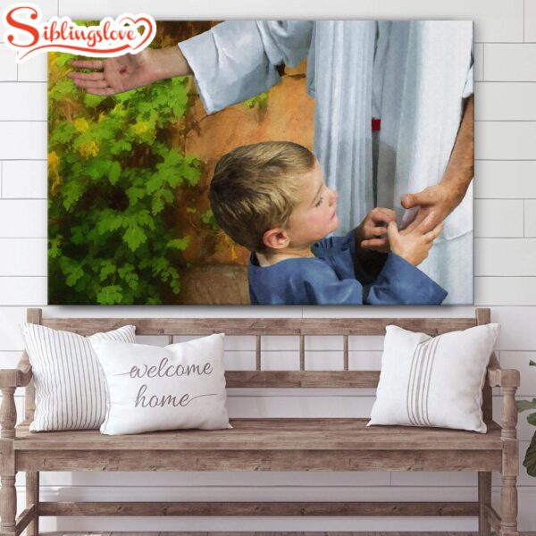 Pictures Of Jesus With Children His Hands Canvas Wall Art