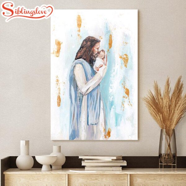 Pink I Knew You Jesus and Baby Paper Print Wall Decorator Jesus Painting On Canvas