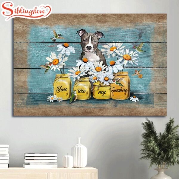 Pit Bull You Are My Sunshine 2 Canvas Wall Art