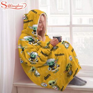 Pittsburgh Steelers Baby Yoda Huggle Blanket Hoodie