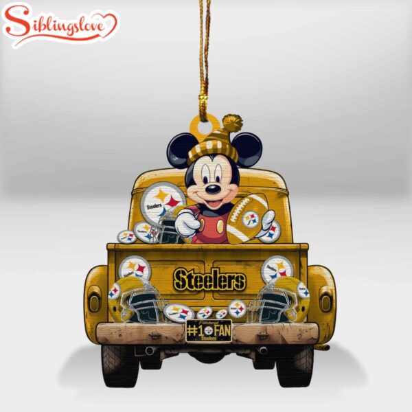 Pittsburgh Steelers Football Team Mickey Merry Christmas Ornament