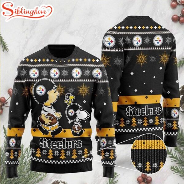 Pittsburgh Steelers NFL Funny Charlie Brown Peanuts Snoopy Christmas Sweater