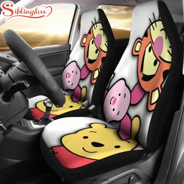 Pooh Cartoon Bear Animal Cute Car Seat Cover Decor For Car