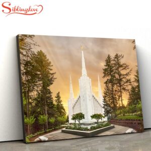 Portland Temple Evening Glow Canvas…