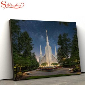 Portland Temple Night Majesty Canvas…