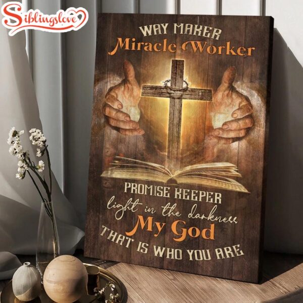 Pray For Healing Cross Bible Way Maker Miracle Worker Canvas Wall Art