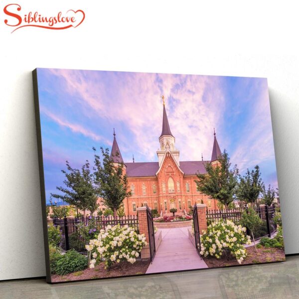 Provo City Center Temple Garden Courtyard Canvas Wall Art Jesus Christ Picture Canvas