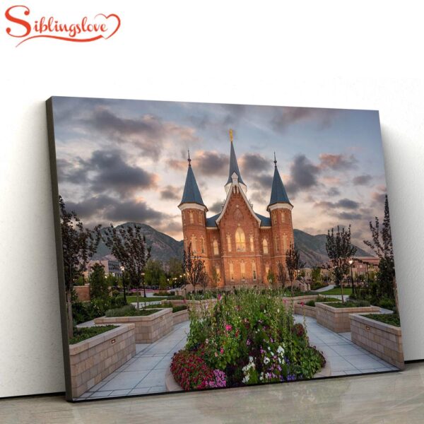 Provo City Center Temple Sunrise Canvas Wall Art Jesus Christ Picture Canvas